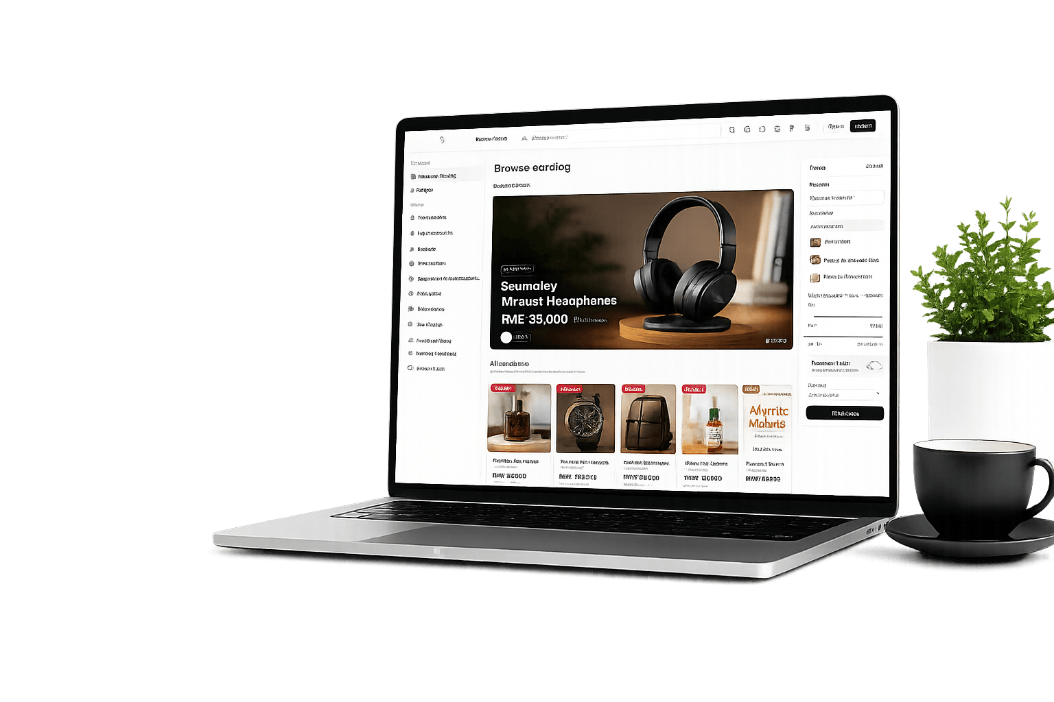 Agaseke Store catalog open on a laptop